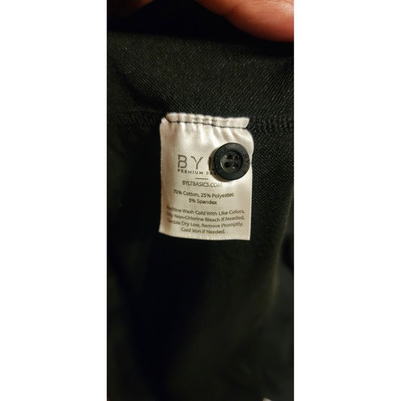 BYLT Mens Premium Basics Lux Polo Shirt Black XXL Short Sleeve Dot Collar Golf - Picture 3 of 7